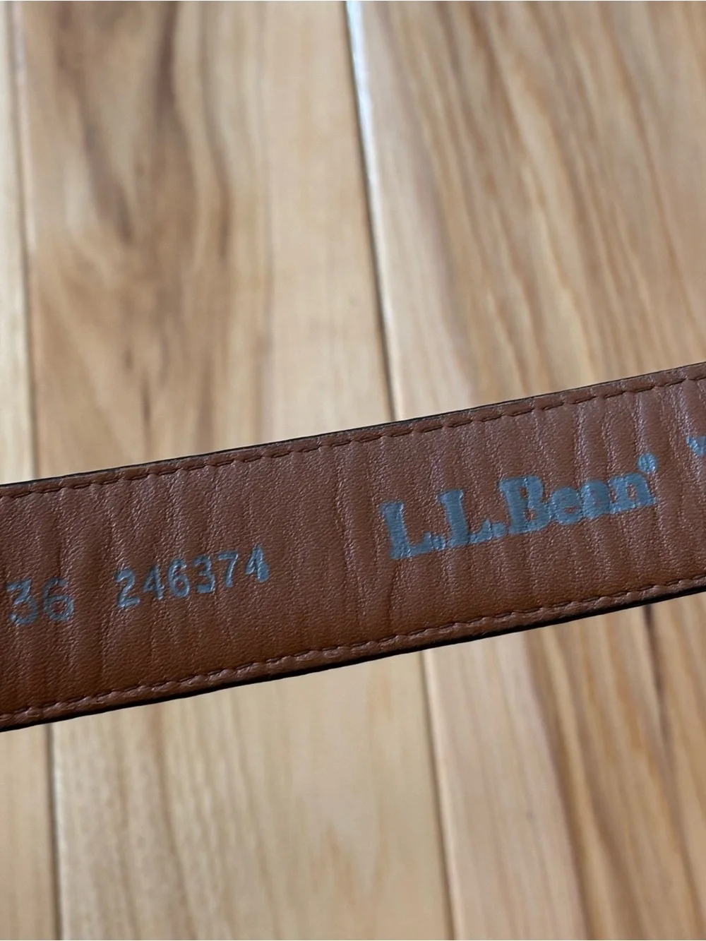 Vintage LL Bean Black Leather Belt Size 36